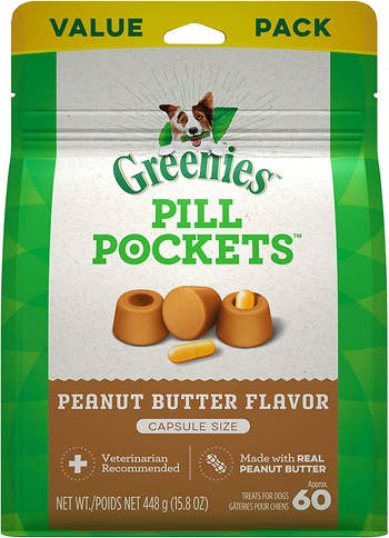 package of peanut butter flavor greenies pill pockets