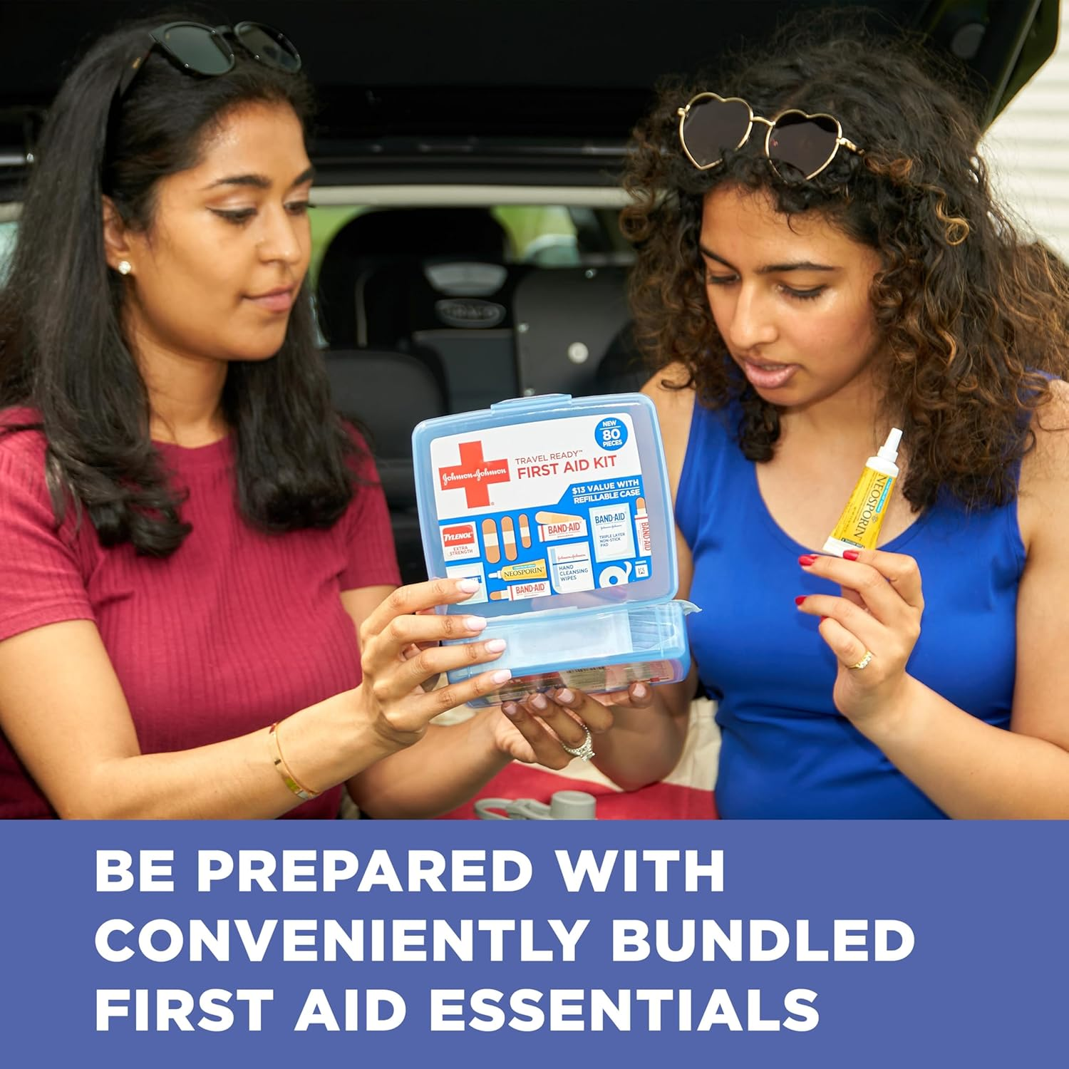 two models holding question   archetypal  assistance  kit