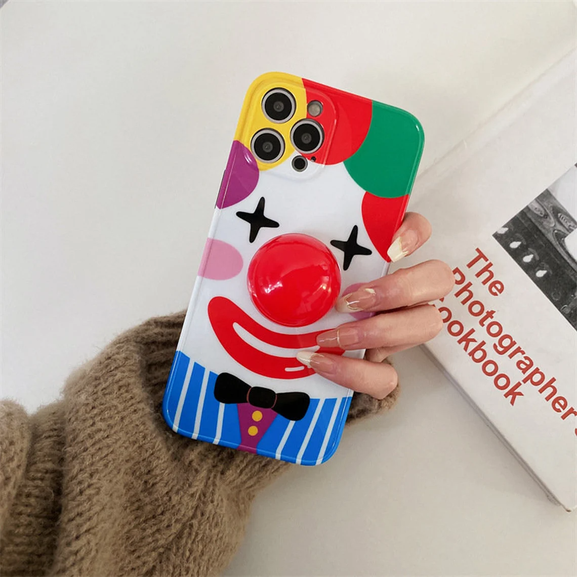 clown phone case with round red nose