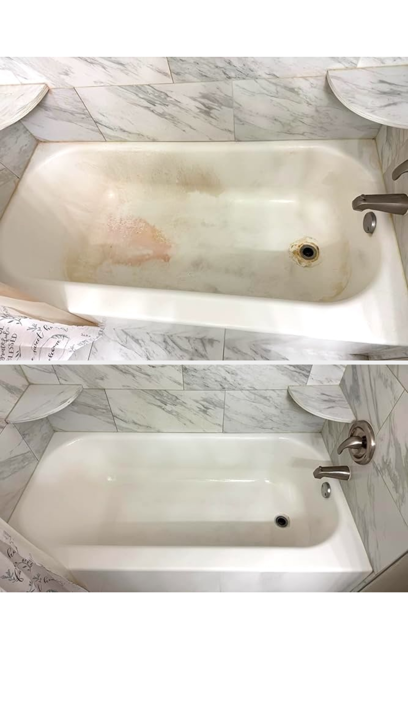 apical  shows stains and discoloration, bottommost  shows a clean, stain-free surface