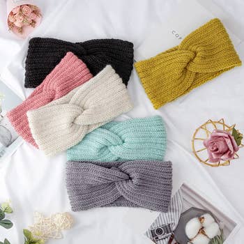 a pack of six headbands in assorted colors
