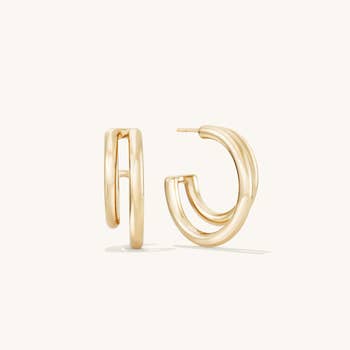 the pair of gold duet hoops