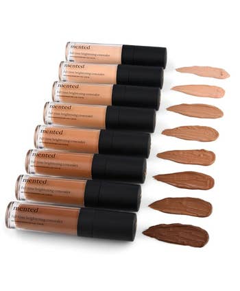 a row of all eight shades of concealer