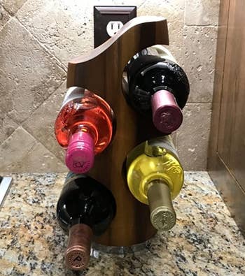 Reviewer image of the wood wine rack