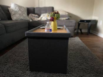 reviewer photo of rectangular ottoman coffee table