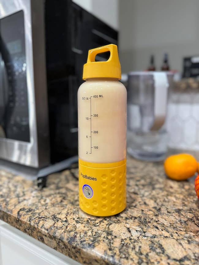 reviewer image of the yellow portable blender