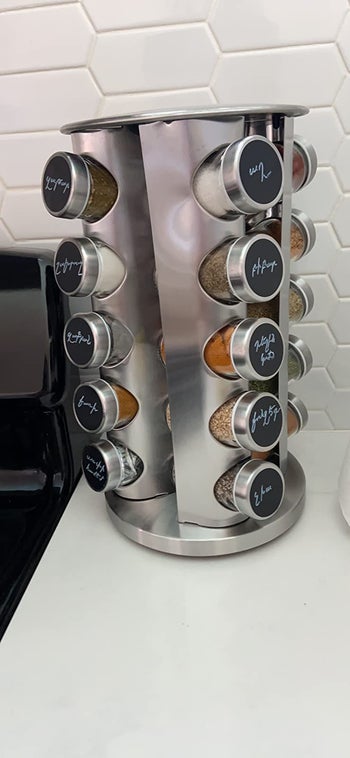image of the spice rack on a countertop