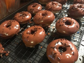 Chocolate-covered donuts