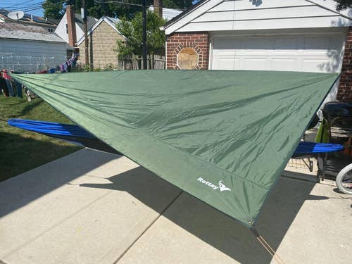 tarp covered over hammock