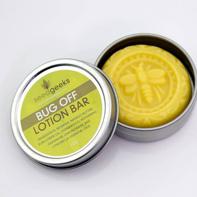 the lotion bar in a tin