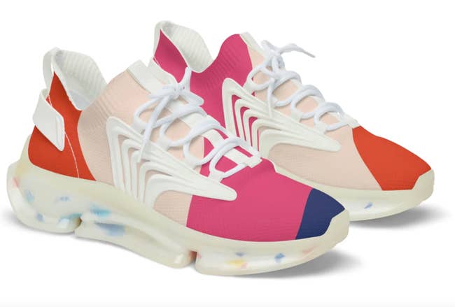 colorful sneakers with a confetti base