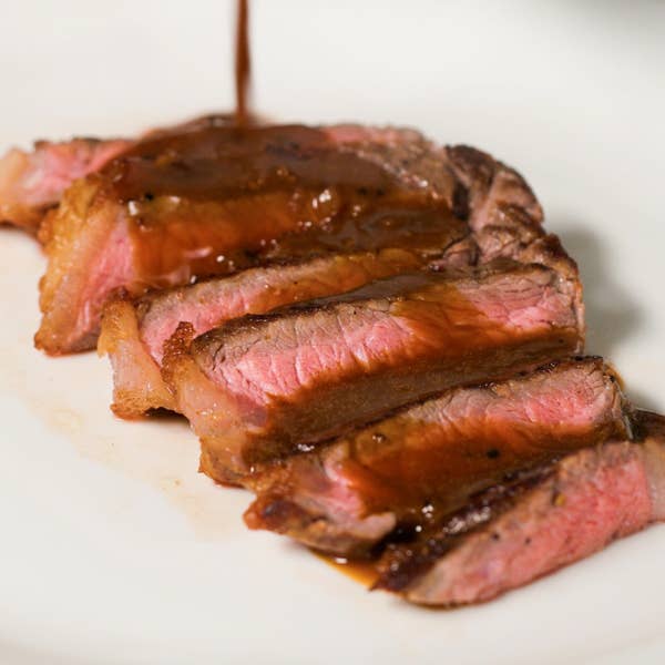 Reverse Sear Steak With Peppercorn Sauce