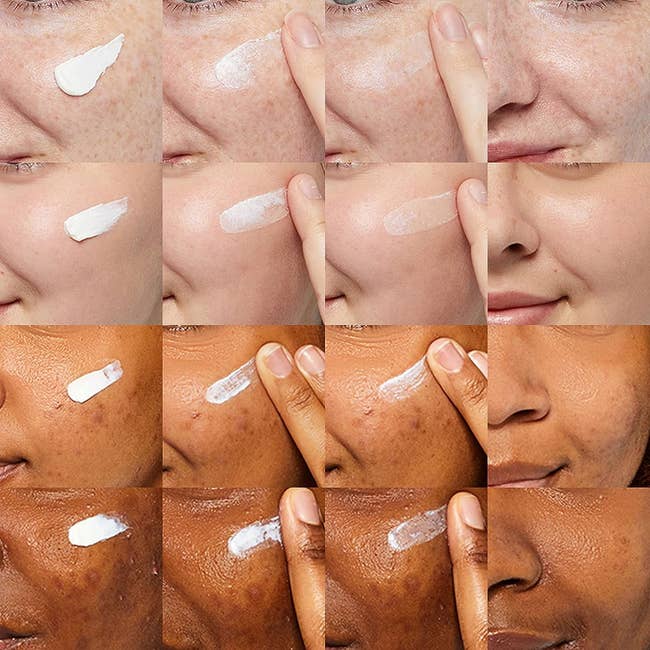 reviewer with all skin tones putting on sunscreen