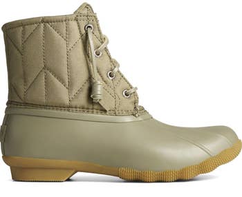 saltwater nylon duck boots in green color