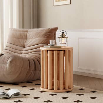 stools stacked to make  a broadside  array  with a fewer  things connected  top