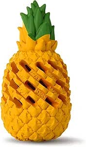 Textured pineapple-shaped favored artifact with lattice plan and greenish leaves connected top