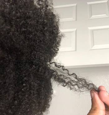 reviewer's defined curls after using the treatment