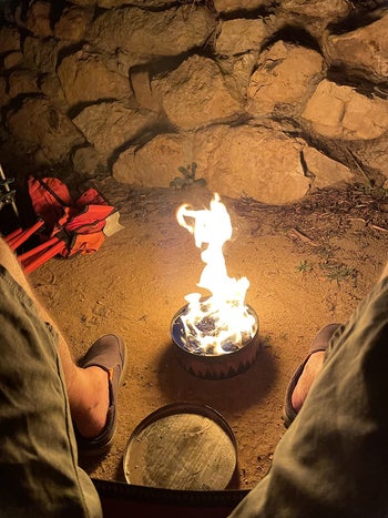 Daily News | Online News Reviewer pic of the portable campfire lit