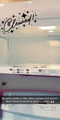 a gif of a reviewers microwave after its cleaned 