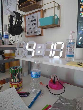the digital clock on a desk