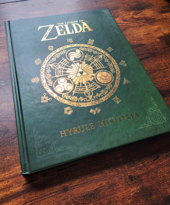 the green and gold cover of hyrule historia
