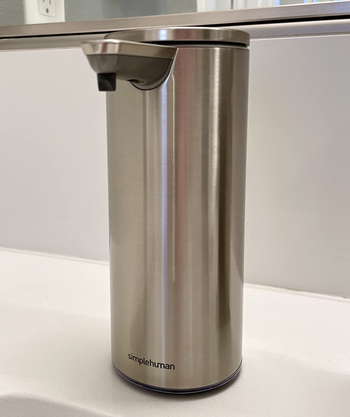 Reviewer image of silver soap dispenser