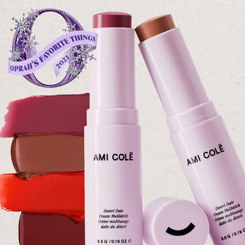 Two Ami Cole tint sticks with swatches, 
