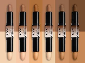 six dual sided contour sticks in different shades