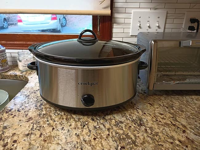 a stainless steel crock pot