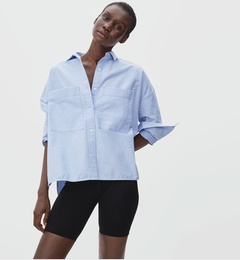 Model in plain blue version