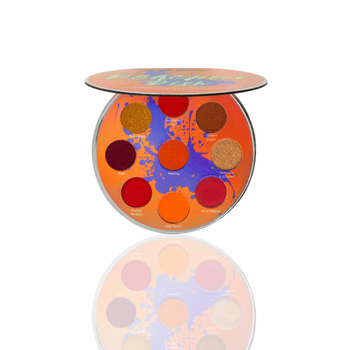 a circular orange palette with a variety of browns and orange colors in it