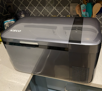 reviewer image of fridge on counter