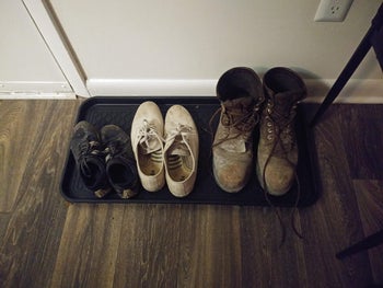 Keep Snowy Boots from Melting on Your Floors with this DIY Boot Tray