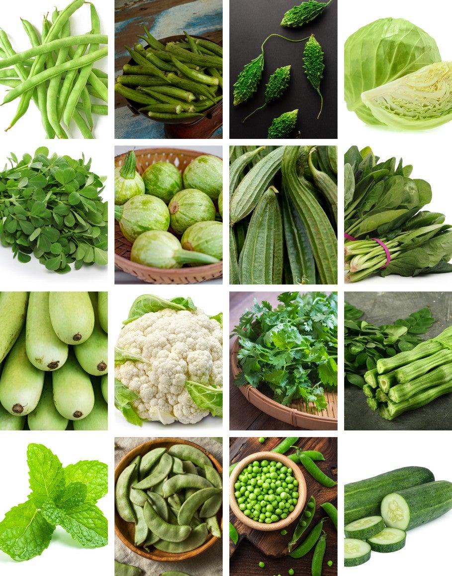 list of green vegetables