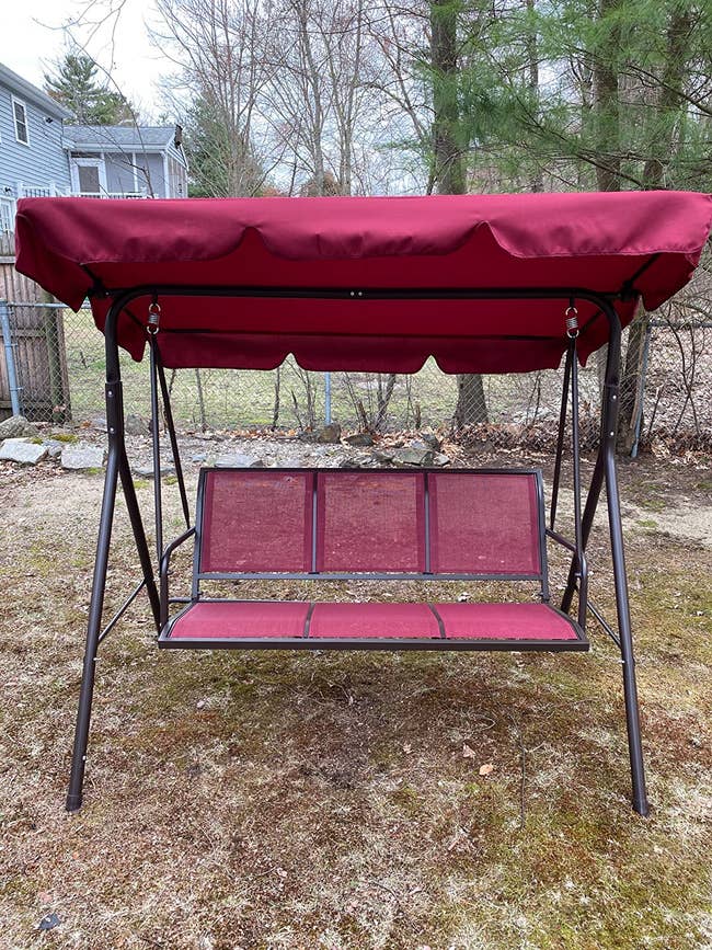 Reviewer photo of their red glider outside