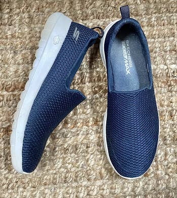 reviewer photo of the blue slip ons