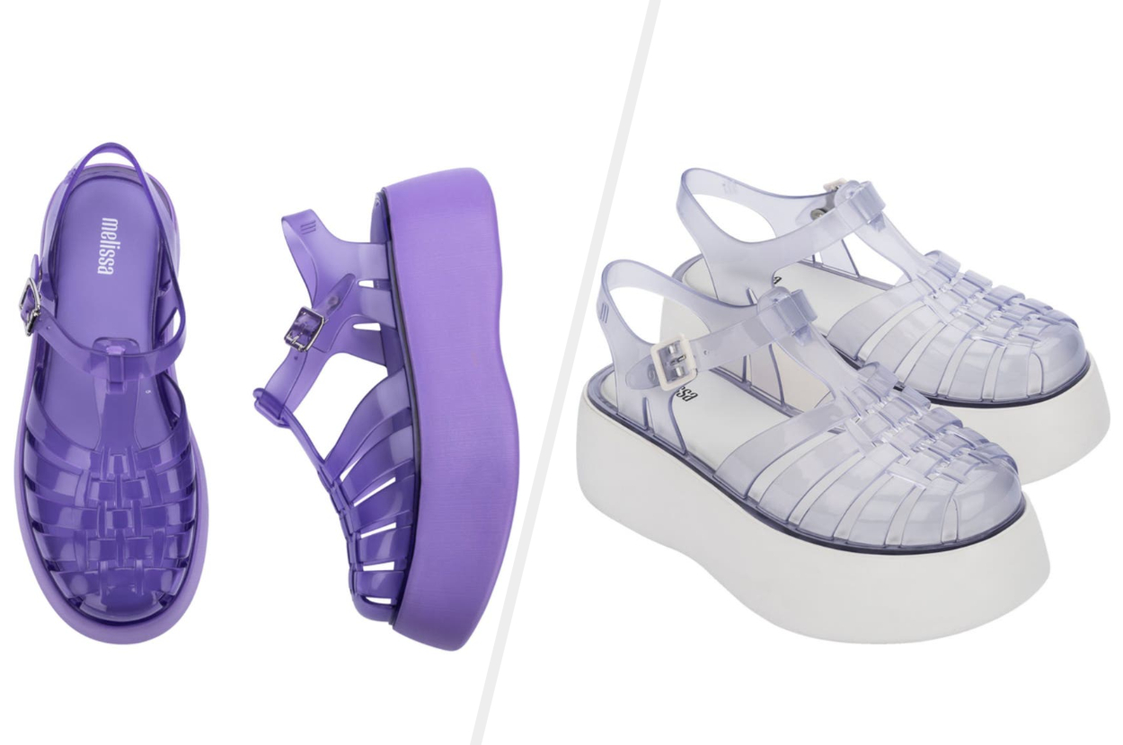 clear platform jelly shoes