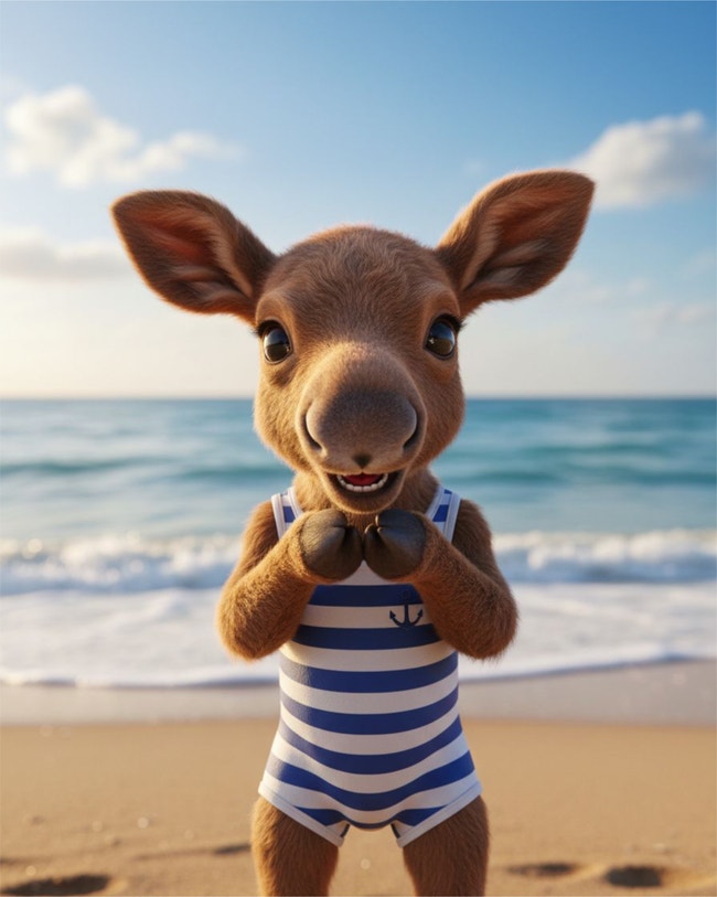 Dress my animal in a bathing suit