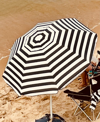 Reviewer image of striped black and white umbrella