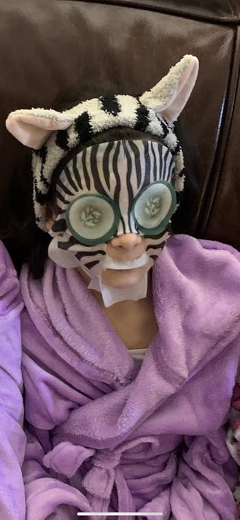 reviewer with zebra mask on