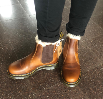 Reviewer image of someone wearing brown boots