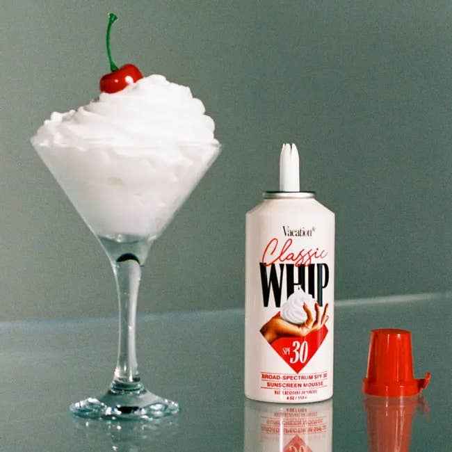 whipped cream canister filled with sunscreen 