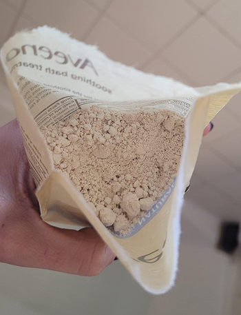 reviewer showing the oatmeal soak