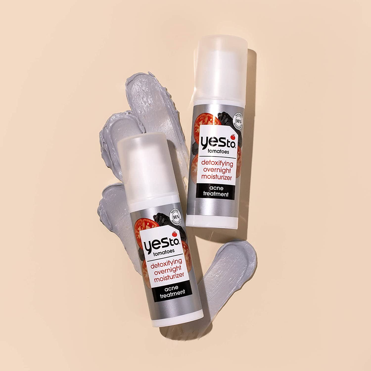 Two containers of the detoxifying overnight moisturizer