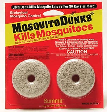 the two pack of mosquito  dunks