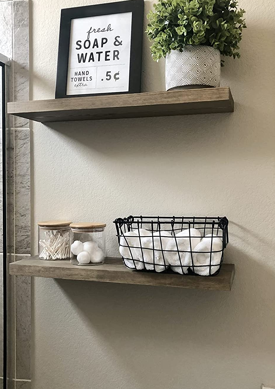 Wall Mounted Bathroom Shelves Floating Shelf Shower Hanging Basket