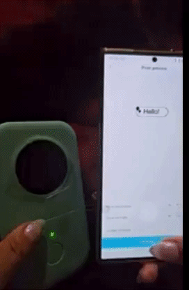 gif of reviewer printing out label from phone