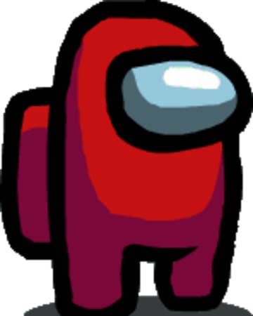 Among red crewmate character with sus sticky note, png