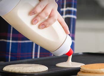 model using batter mixer to make pancakes