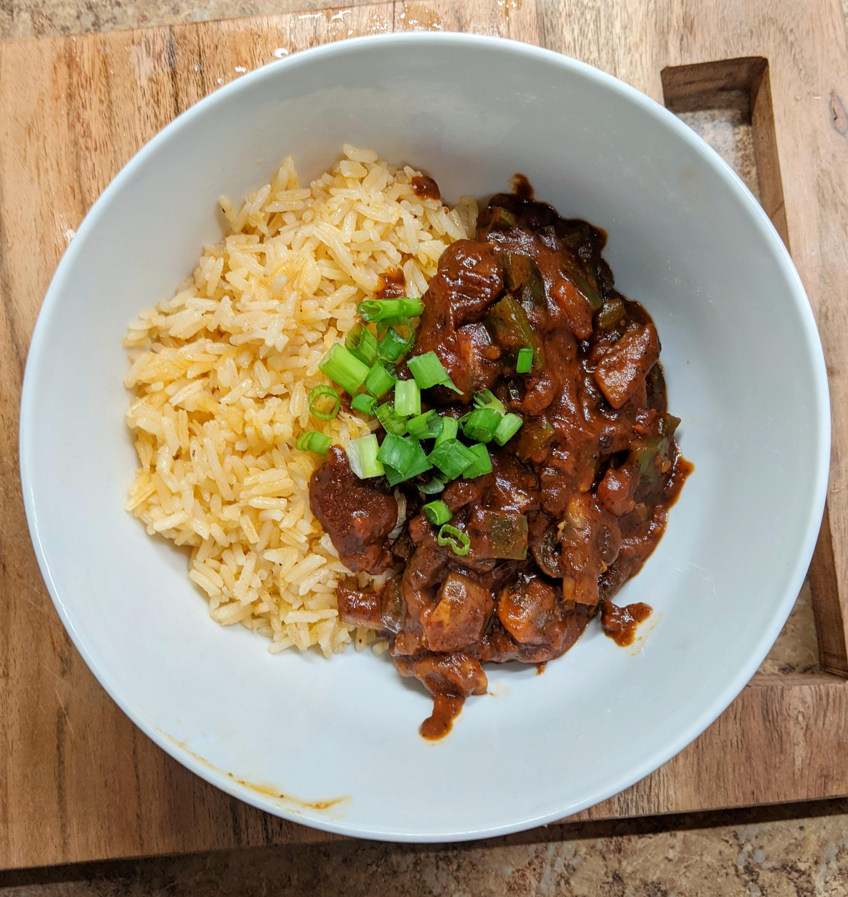 a reviewer photo of a meal made using the EveryPlate meal kit 